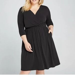 Lane Bryant Black Long Sleeve Dress